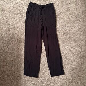 Black Casual Linen Pants